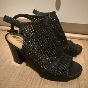 Sam Edelman Black Heeled Shoes with Woven Design